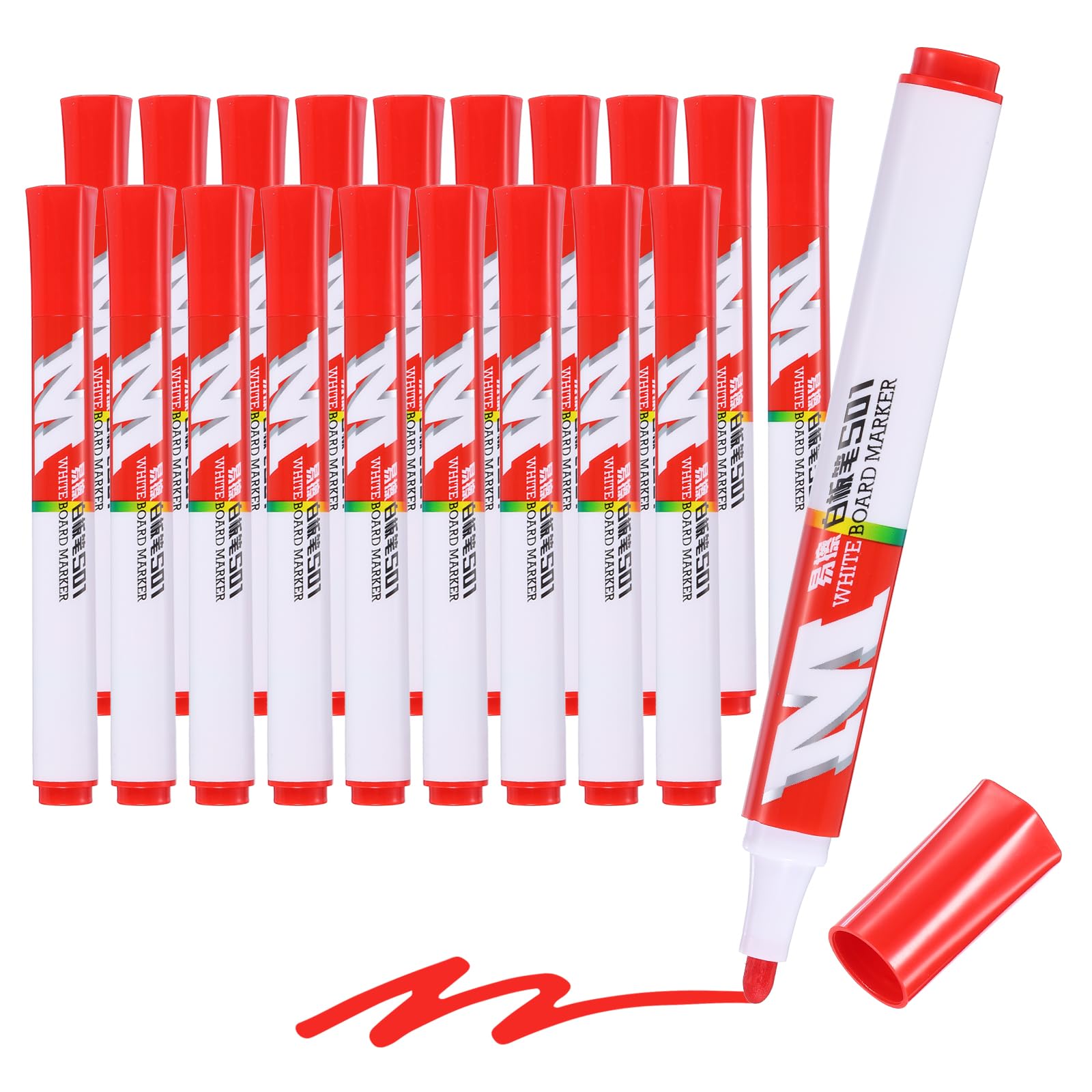 M&G Dry Erase Markers, 20 Pack Low Odor White Board Markers Whiteboard Marker Fine Tip Marking Pens for Classroom Office Meeting Home, Red