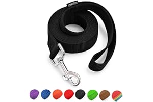 AMAGOOD 6 FT Puppy/Dog Leash, Strong and Durable Traditional Style Leash with Easy to Use Collar Hook,3/8" 5/8" 3/4" 1" Dog L