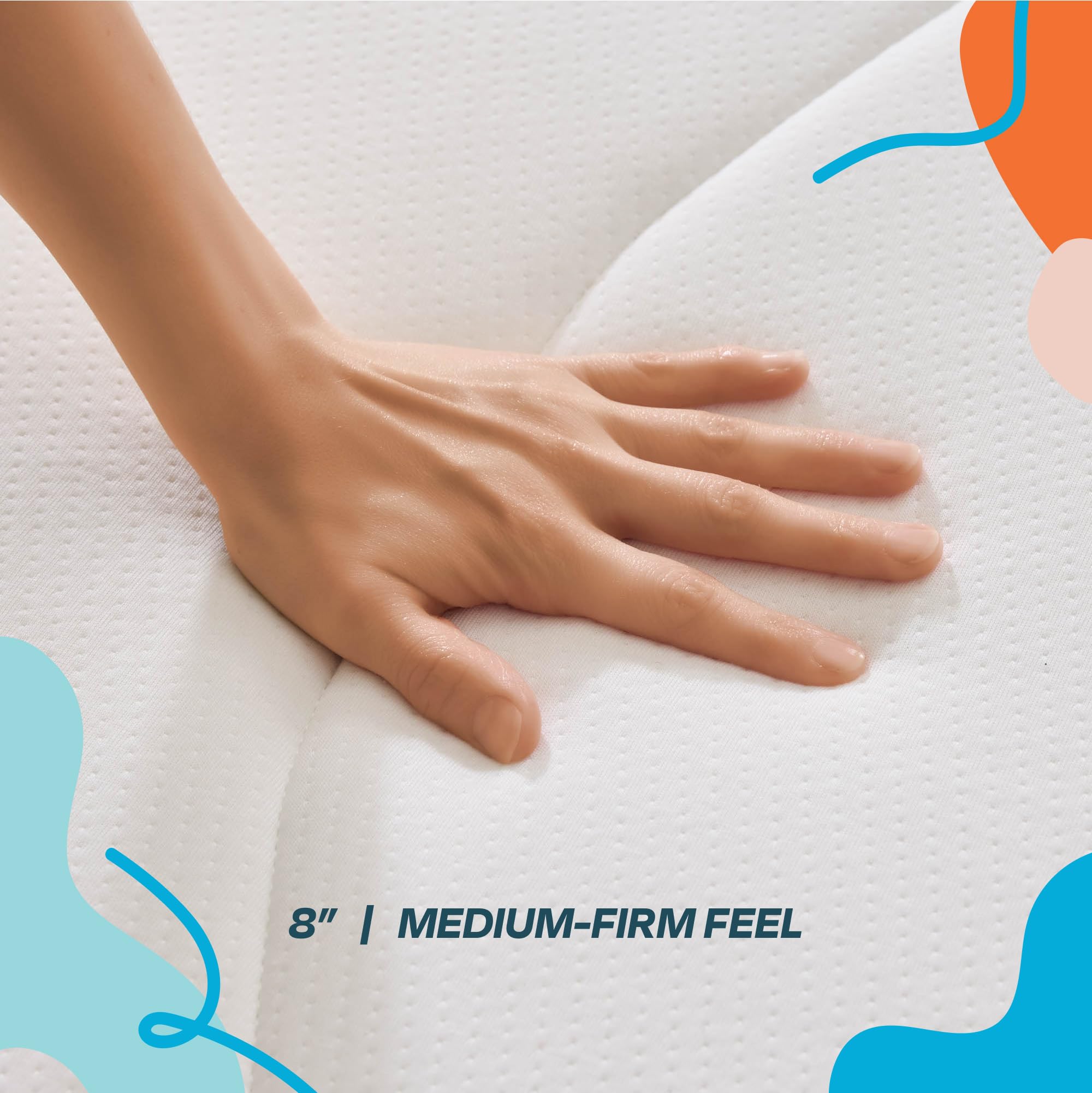 Linenspa 8 Inch Memory Foam and Spring Hybrid Mattress - Medium Firm Feel - Bed in a Box - Quality Comfort and Adaptive Support - Breathable - Cooling - Guest and Kids Bedroom - Twin Size