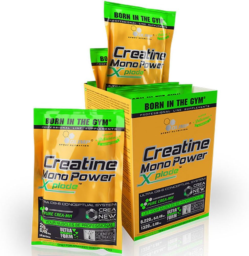 Olimp Nutrition Creatine Mono Powder Explode Orange 220g, Muscle Support With Sweeteners Pure CREA-MH
