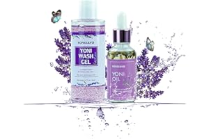YONISAYO Yoni Wash Yoni Oil Set for Women, Yoni Wash pH Balance for Feminine Care, Remove Odor, Vaginial Deodorants, Feminine Oil 30ml, 6.7 fl.oz Intimate Wash, Lavender
