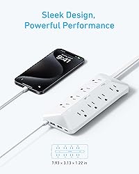 Anker Flat Plug Power Strip, 12-in-1 USB-C Power