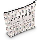 PLITI Mahjong Gifts Funny Mahjong Player Gifts Mahjong Lover Bag Mahjong Board Game Fan Gift Mahjong Definition Makeup Bag (Mahjong Noun Bag), cosmetic bag-1