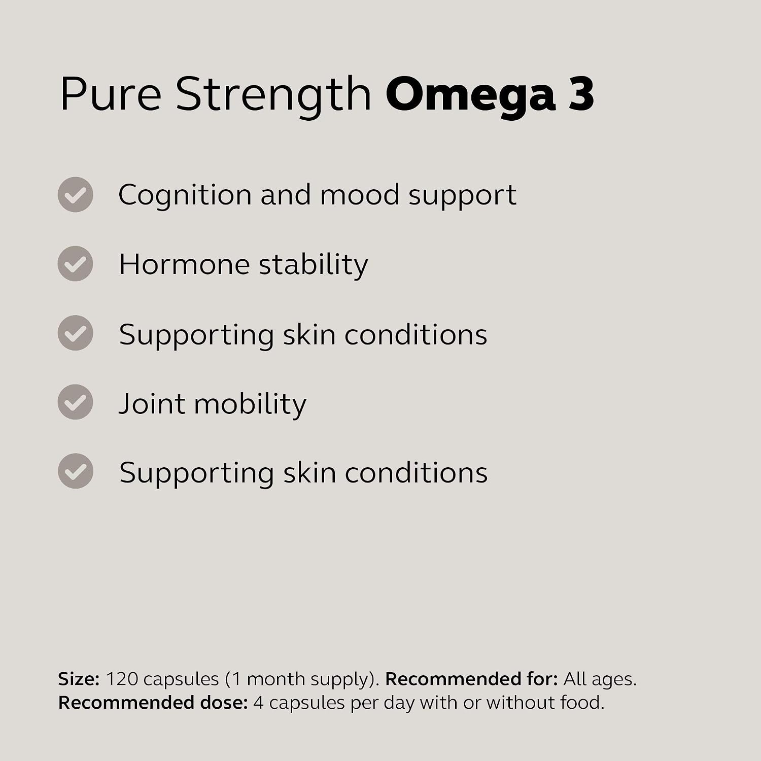 WILD NUTRITION Food-Grown® Pure Strength Omega 3 Supplement, 120 count (Pack of 1) - Image 3