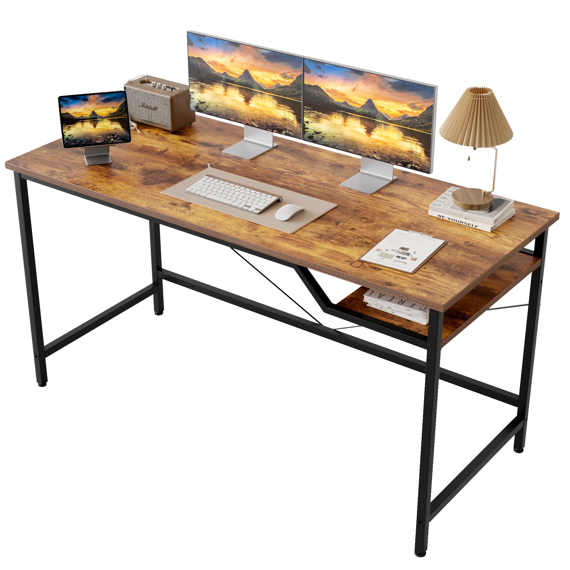 Mericonia Computer Desk 55 X 24 inch, Gaming Desk for Small Spaces, Modern Simple Style Table for Home Office, Study Student Writing Table Image