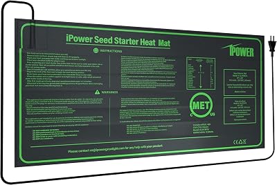 iPower 25x52cm Waterproof Heating Pad for Seedling Germination - UK Plug