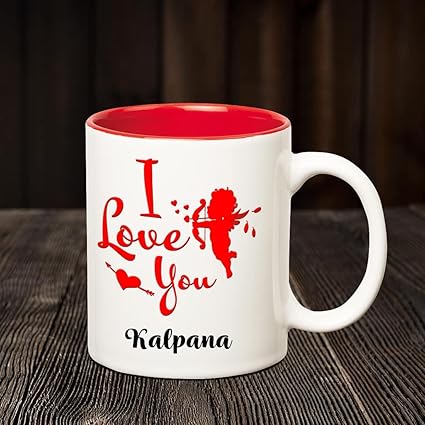 Buy Chanakya I Love You Kalpana Romantic Inner Red Coffee Name Mug