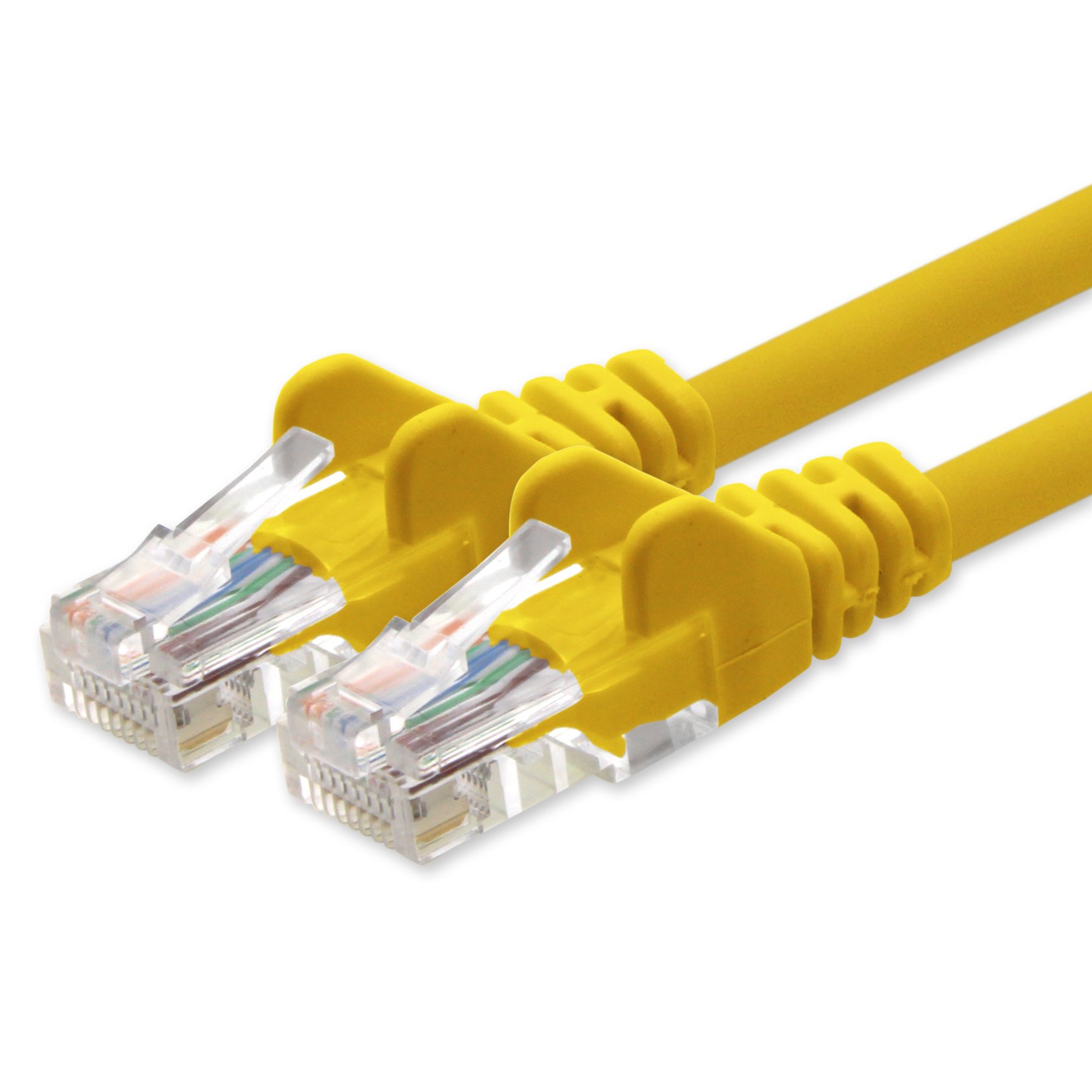 1aTTack.de Network cable CAT 5e UTP network patch cable with 2x RJ45 plugs 10m yellow