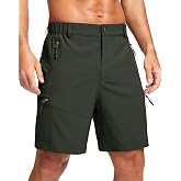 Pudolla Men's Hiking Cargo Shorts 9"/7"/11" Lightweight Outdoor Shorts for Men Trip Golf Camping Casual with 5 Zipper Pockets