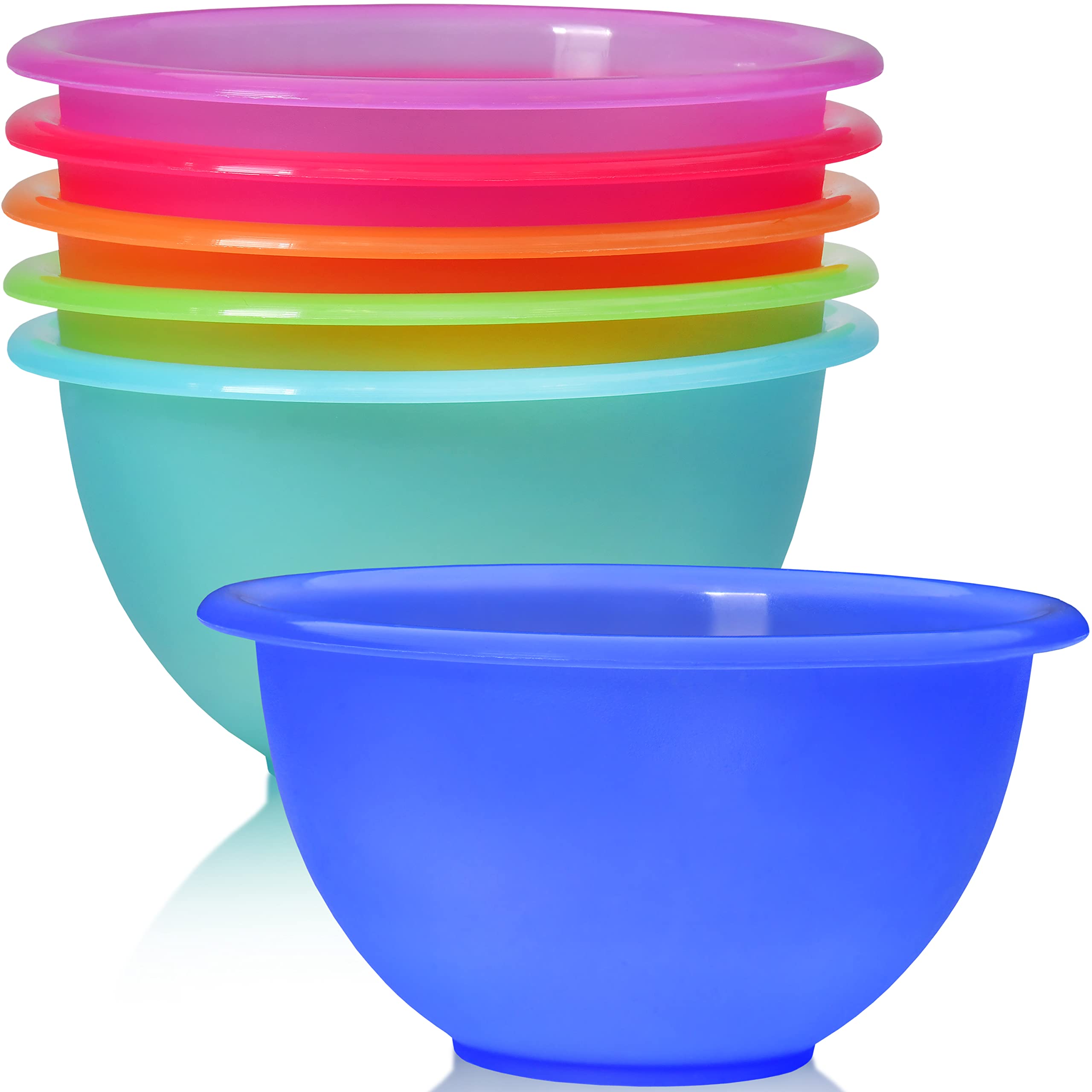 idea-station Neo Plastic Bowls 6 Pieces - 16 cm / 650 ml - Reusable Cereal Bowl Set - Perfect for Baking, Cooking, Cereals, Salads, Snacks, Fingerfood - Camping Bowl in 6 Bright Colours