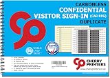 Cherry Printers GDPR Confidental Visitor Sign In Book A4 50 Sets