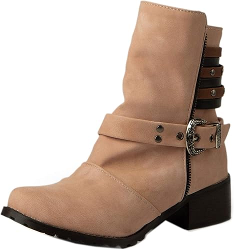 Amazon Harryhyar カッコイイ ショートブーツ レディース 太ヒール ブーツ 歩きやすい ブーツ ブーティ