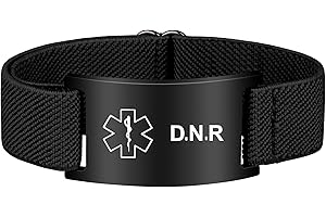 PMORMYY Medical Alert Bracelet for Women Men, Adjustable Medical Alert ID Wristband for Diabetic D.N.R Pacemaker Epilepsy