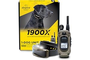 Dogtra 1900X E-Collar with Remote [New Edition] 35 lbs+, 3/4 Mile Range, LED Light, 100 Levels of Precise Control for Stubborn Dogs, Waterproof, Boost for Quick Recall, Vibration, Safety Lock & Tone