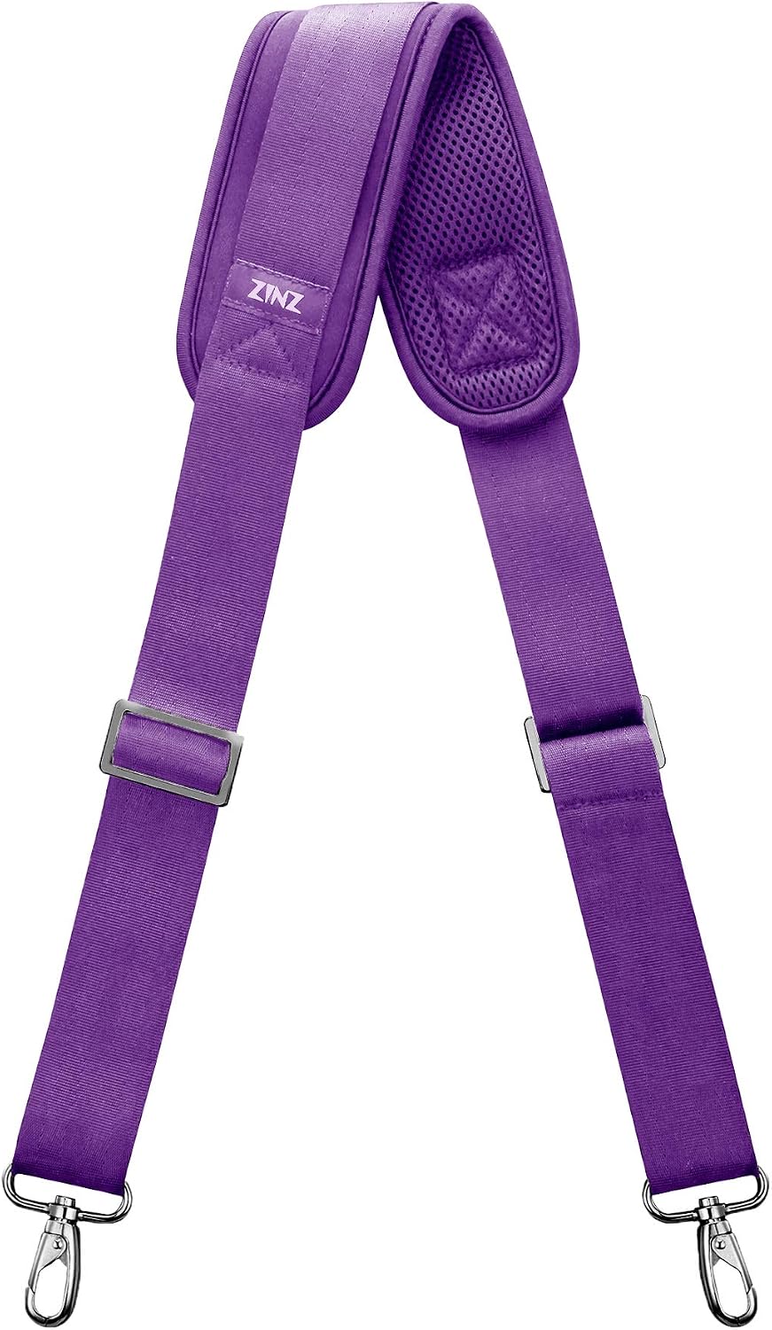 ZINZ Shoulder Strap Replacement Padded Adjustable Bag Strap for Tote Messenger Duffle Bags,Purple,57 inch