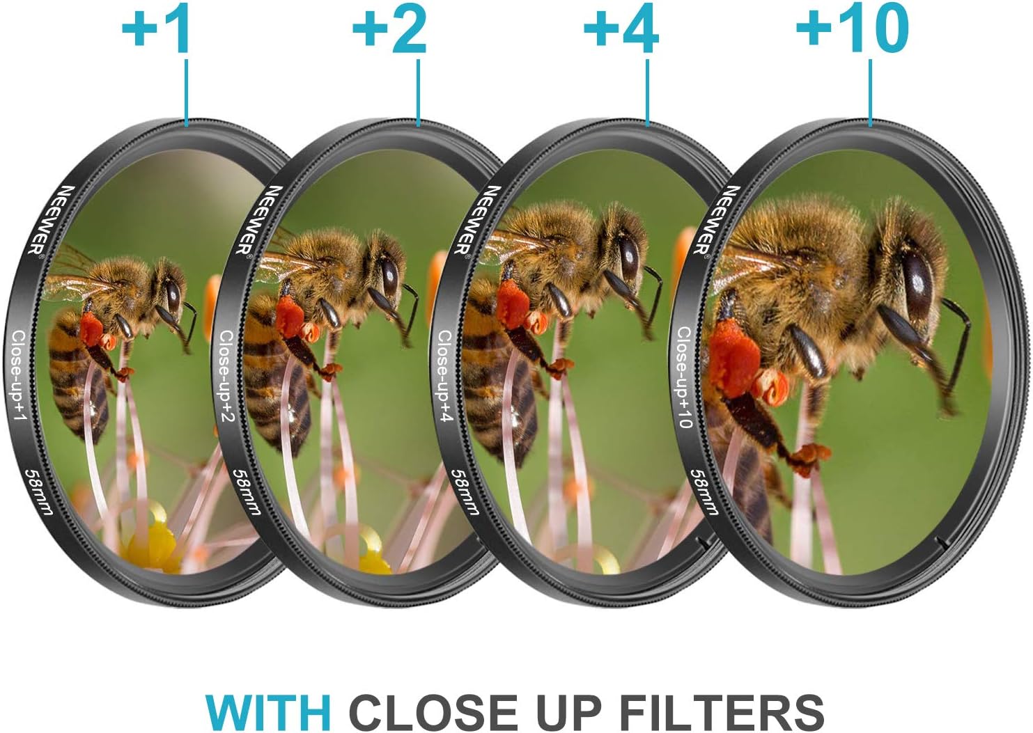 Neewer 58mm Lens and Filter Set: Wide Angle/2.2X Telephoto Additional Lens for 18mm-85mm APS-C Lens - Image 5