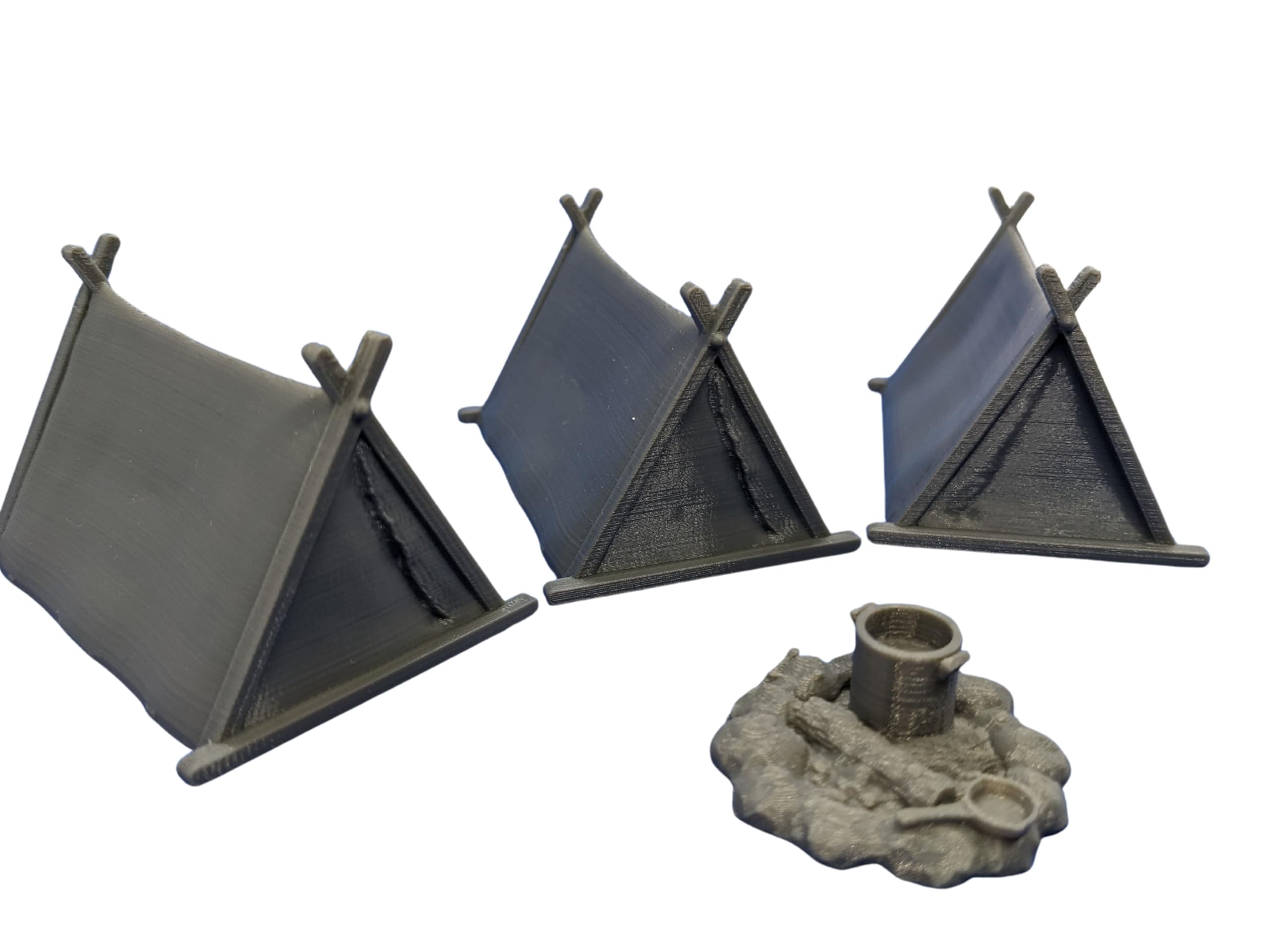 Viking Tents Camp Campsite Set | 28mm 1/56 Scale Miniature | RPG Tabletop Figure Landscape Modelling Wargaming Fantasy Diorama Wargames Model Scenery Terrain Scatter Roleplaying 3d Printed Paintable
