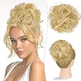 RUWISS Large Messy Bun Hair Piece for Women 100% Human Hair Layered Wavy Curly Hair Buns Thick Updo Hairpiece for Daily Wear Scrunchies Ponytail Extension (18/613#new)