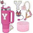 LA KEN DU Use for Stanley Cup Accessories Charms 40oz 30oz,Compatible with Stanley Cup Letter Charms for Handle Silicone Boot,Straw Cover Topper & Sticker