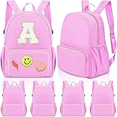 Cunno 4 Pcs Nylon Backpack Kids Bulk Toddler School Bookbag for Girl Boy Plain Waterproof Preppy Backpack Travel for Student(Pink)