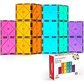 NEOFORMERS 16PCS Square Magnetic Tiles Magnet Expansion Set, Construction Building Blocks, Starter Set for Kids Ages 3+