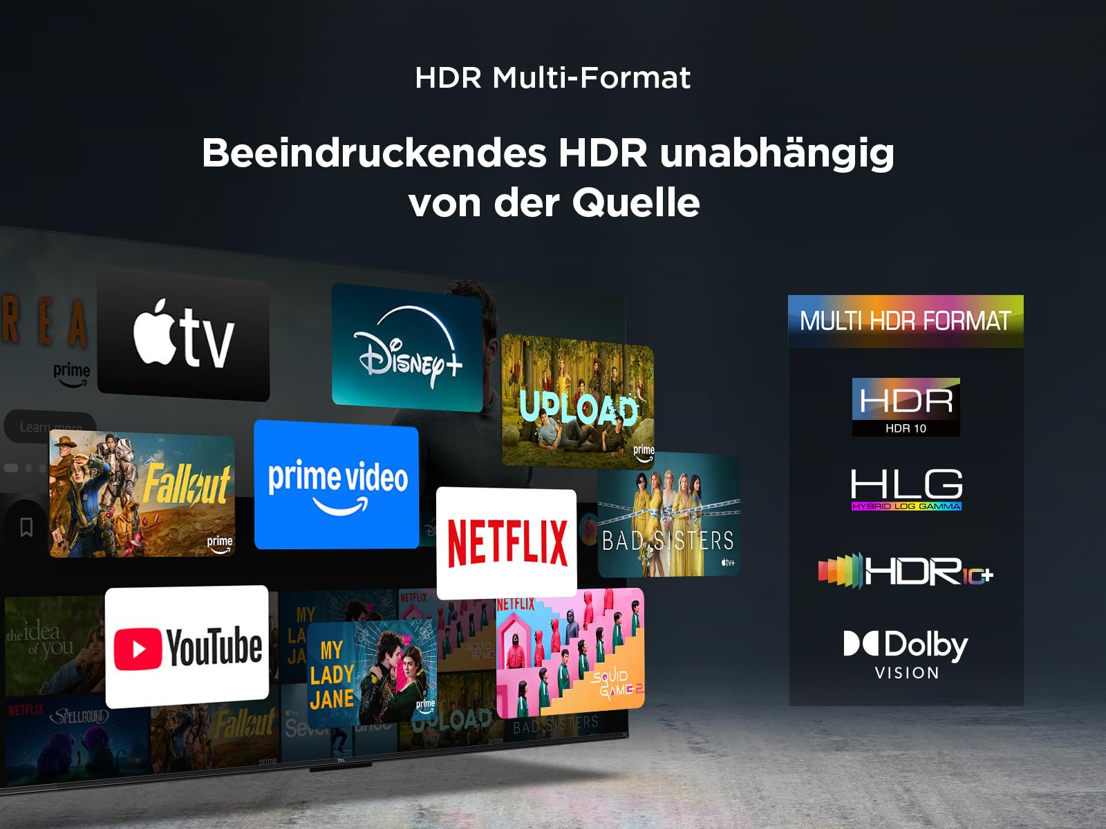 TCL 65T6C 65 Zoll QLED Fernseher, 4K UHD Fire TV, HDR10+, Dolby Vision & Atmos, Smart TV mit Sprachsteuerung mit Alexa, Google Cast & AirPlay 2 8