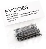 EVOGES M3.5 x 50mm Raised Countersunk Slotted Electrical Screw Pack of 20 Black view 6