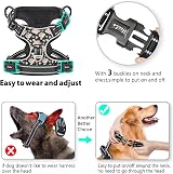 HEELE No-Pull Dog Harness Floral Black XS Release Neck Front Back Clips view 3