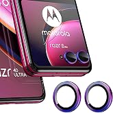 Zeking 2 Set for Motorola Razr 40 Ultra 50 Ultra Camera Lens Protector | Scratch-Resistant HD Clarity Ultra-Thin 9H Tempered Glass with Aluminum Edging, Individual Metal Lens Cover (Color)