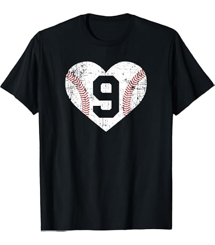 Amazon.com: Number 9 T-Shirt Vintage Nine Tee Sports Design T