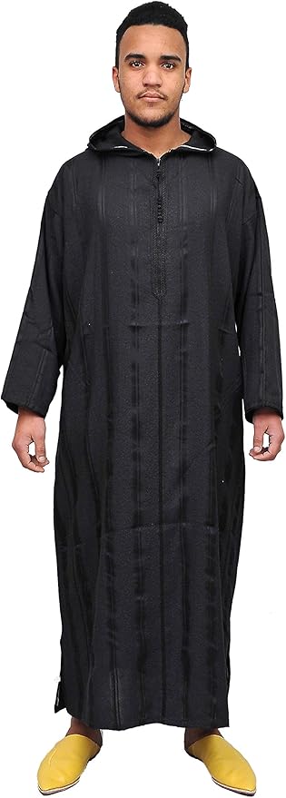 Amazon モロッコdjellabaハンドメイド刺繍通気性フード付き男性服large 民族衣装 通販