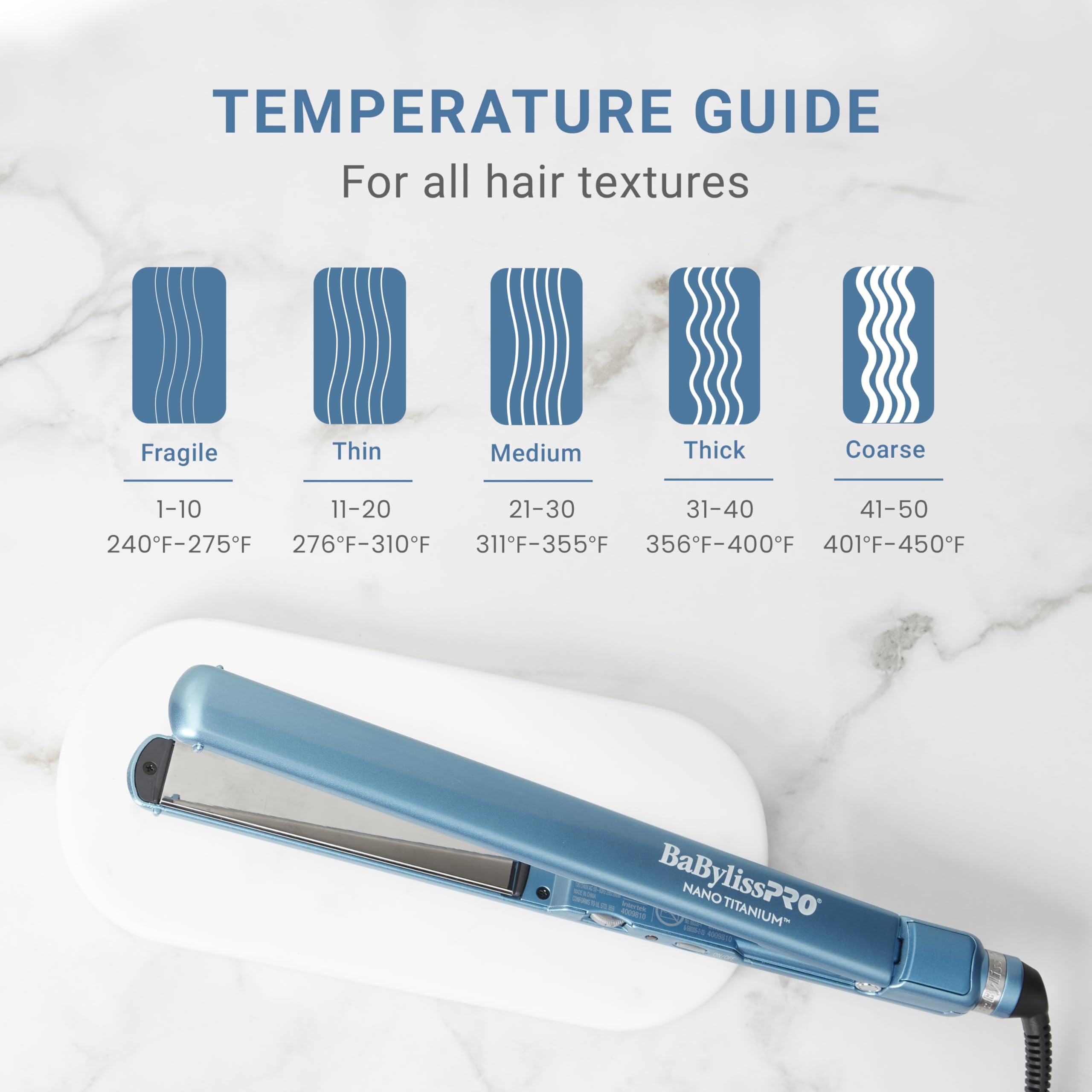 BabylissPRO Nano Titanium Ultra-Thin Hair Straightener, Professional Flat Iron For All Hair Types