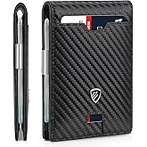 RUNBOX Mens Slim Wallet with Money Clip RFID Blocking Bifold Credit Card Holder for Men with Gift Box