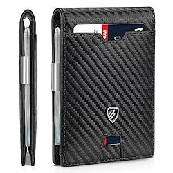 RUNBOX Mens Slim Wallet with Money Clip RFID