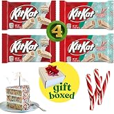 Kit Kat Peppermint Stick &amp; Birthday Cake Chocolate Bars, Pack of 4 | 2 Bars of Each Flavor | 1.5oz Each | Holidays Flavors Candies | Comes Inside Gift Box Surprise You/Friend/Loved One/Valentine