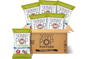SkinnyPop Original Popcorn, Gluten Free, Vegan Popcorn, Non-GMO, Healthy Popcorn Snacks, Skinny Pop 6.7oz Party Sized Bags (6 Count)