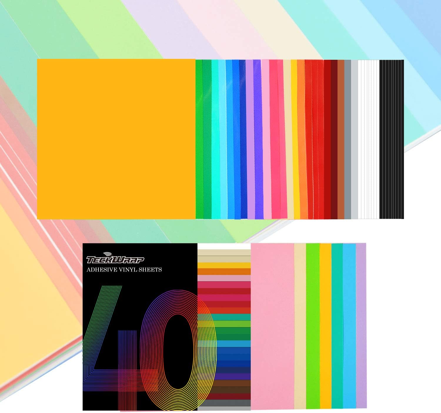 TECKWRAP Holographic Laminate Sheets For Stickers Self Adhesive Vinyl Laminating Sheets