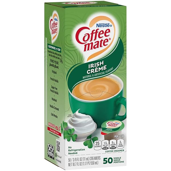 COFFEE-MATE IRISH CREME LIQUID CREAMER 50 SINGLE SERVE 3/8 FL OZ