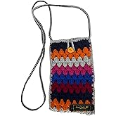 Handmade Women's Phone Bags, Woman's Gift Phone Bag, Crossbody Phone Bag, Cotton and Acrylic Yarn Knitted Colorful Phone Bags