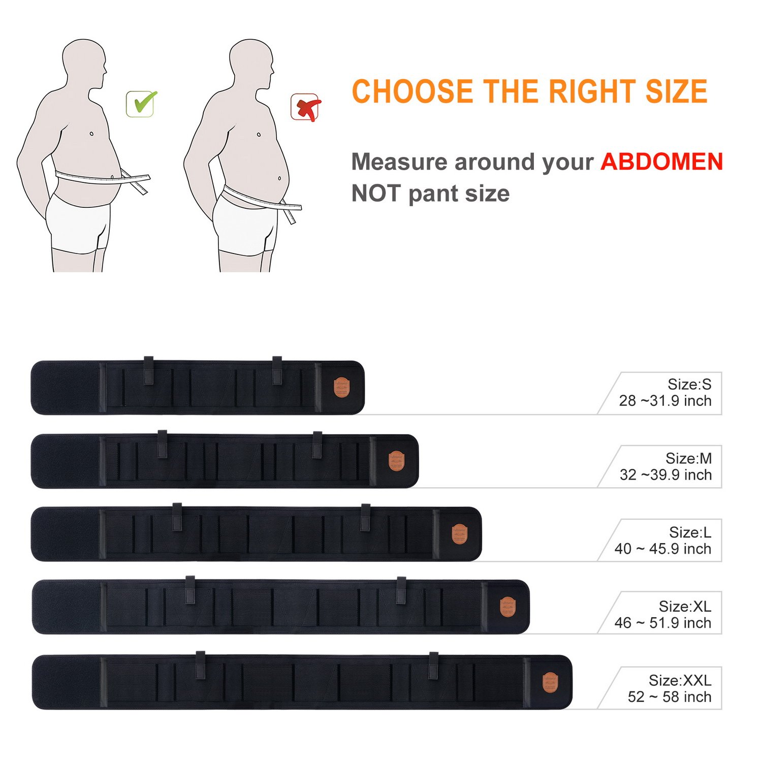 Fullmosa Concealed Carry Holster, Mi Belly Band Holster for Handgun, Elastic Hand Gun Holder Waist Holsters Pistols Revolvers IWB Holster with Mag Pouches, Back Draw -B-L