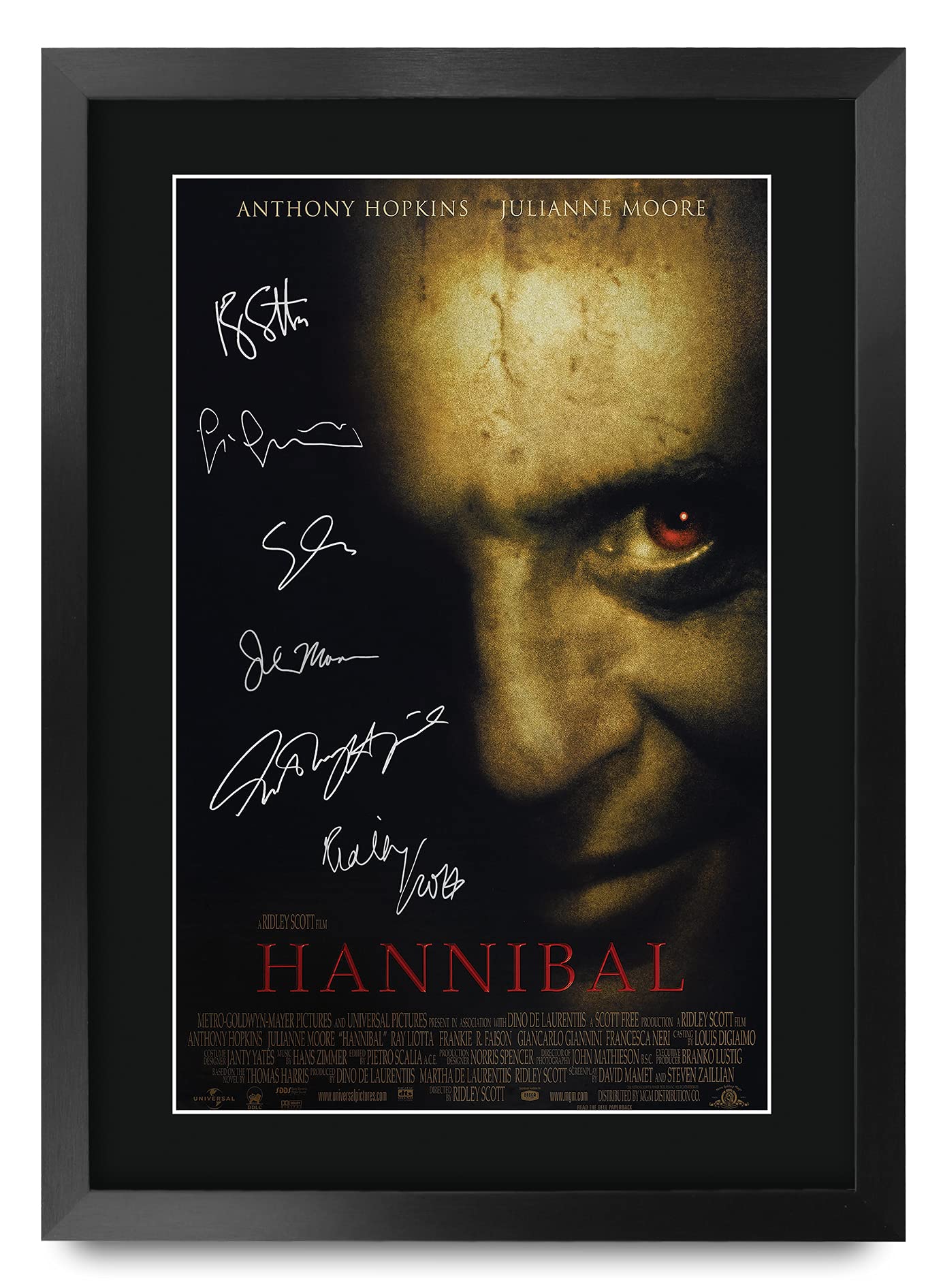 HWC Trading FR A3 Hannibal Anthony Hopkins Gifts Printed Poster Signed Autograph Picture for Movie Memorabilia Fans - A3 Framed