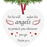 Christian Faith Gifts Christmas Ornament Religious Gift Bible Verse Hanging Ornament Gift for Christian Scripture Gifts Easter Prayer Gift Faith Gifts First Communion Gift for Godchild Baptism Gift