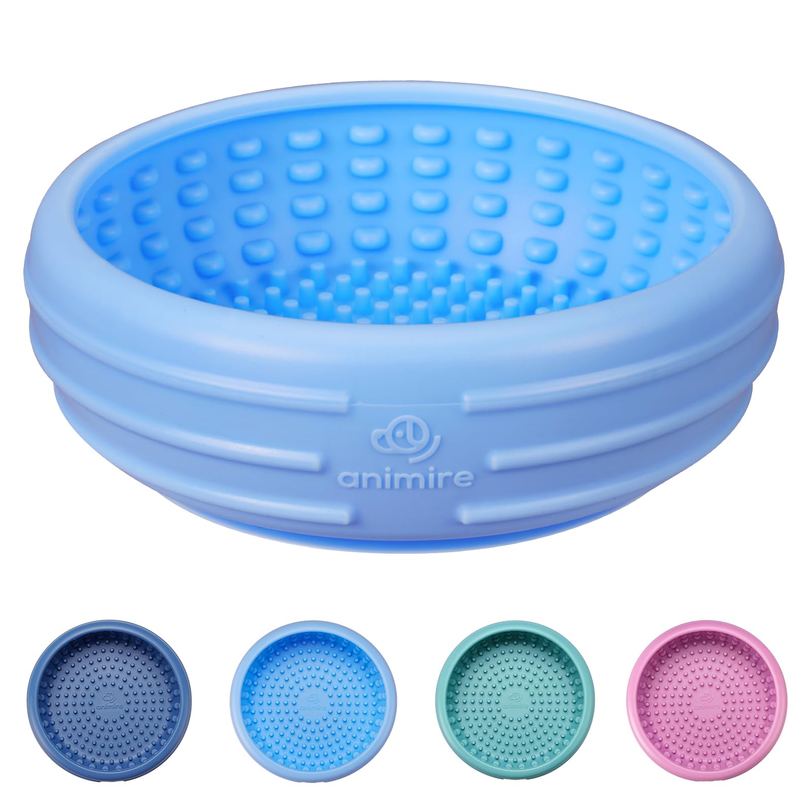 Photo 1 of 1pc.  Dog Lick Bowl, Animire Freeze Lick Mat for Dogs, Non-Slip Slow Feeder Licking Bowl Enrichment Treat for Distraction Anxiety Relief, Food Grade Silicone, Dishwasher Safe(Baby Blue,S)