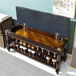 LEILISI Shoe Bench, Shoe Storage Bench with Cushion