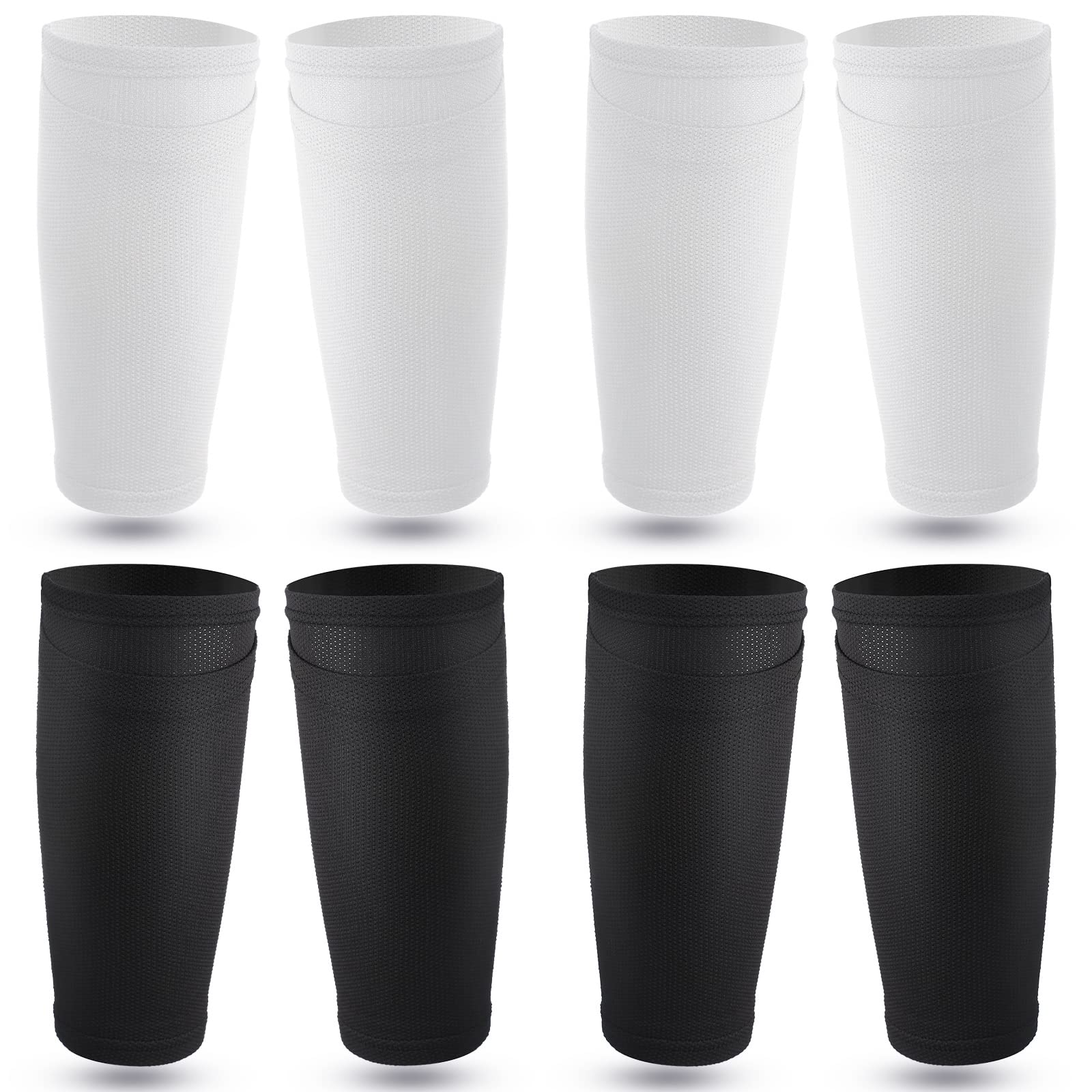 Photo 1 of Soccer Shin Guards Sleeves 4 Pairs Flexible Soccer Shin Guard Leg Performance Support Polyester Sleeve Holder with Pocket for Sport