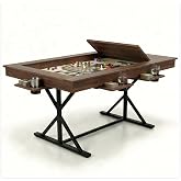 ARTETHYS Board Game Table with Mat &amp; Removable Top Panels for 4-6 Players | 62"x39" Convertible Dining to Gaming Table,Big Card Table with 6 Cup Holders &amp; Hobby Tray for Poker,Family Gatherings