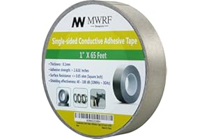 MWRF Source Conductive Cloth Fabric Adhesive Faraday Tape (1.0-inch x 65ft); EMI Grounding; RFID Signal Attenuation; Radio Frequency Signal Attenuation; Guitar Interference Shielding