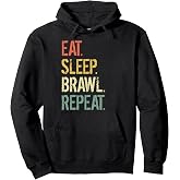 Eat Sleep Brawl Repeat Stars Funny Video Gamer Gaming Pullover Hoodie