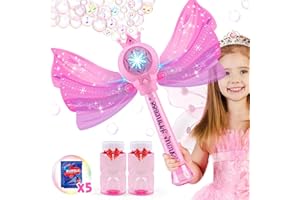 Aooess Bubble Wands for Kids Toys for 3 4 5 6 Years Old Girls: Light Up Bubble Wand Outdoor Toys for Girls Ages 4-8 Bubble Party Favors for Kids 4 Year Old Birthday Gifts Girl Toys for Kids 3-8
