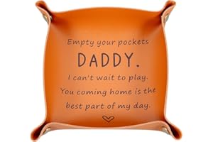 FOOZDEEVAAQ Dad Gifts from Daughter Son New Dad Gifts for Men First Fathers Day Presents for New Daddy First Time Daddy Gift from Baby Girl Boy Husband Birthday Gift from Wife New Father Leather Tray
